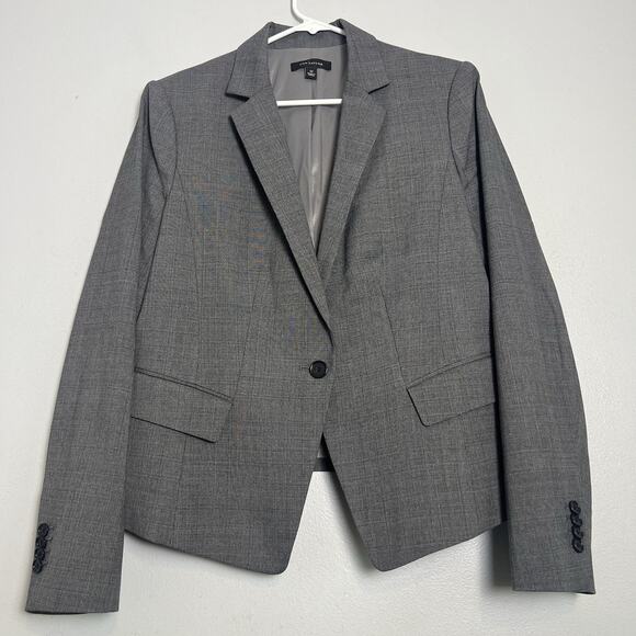 Ann Taylor Women's Wool Blend One Button Blazer Gray Sz 12 Office Career - Picture 1 of 12